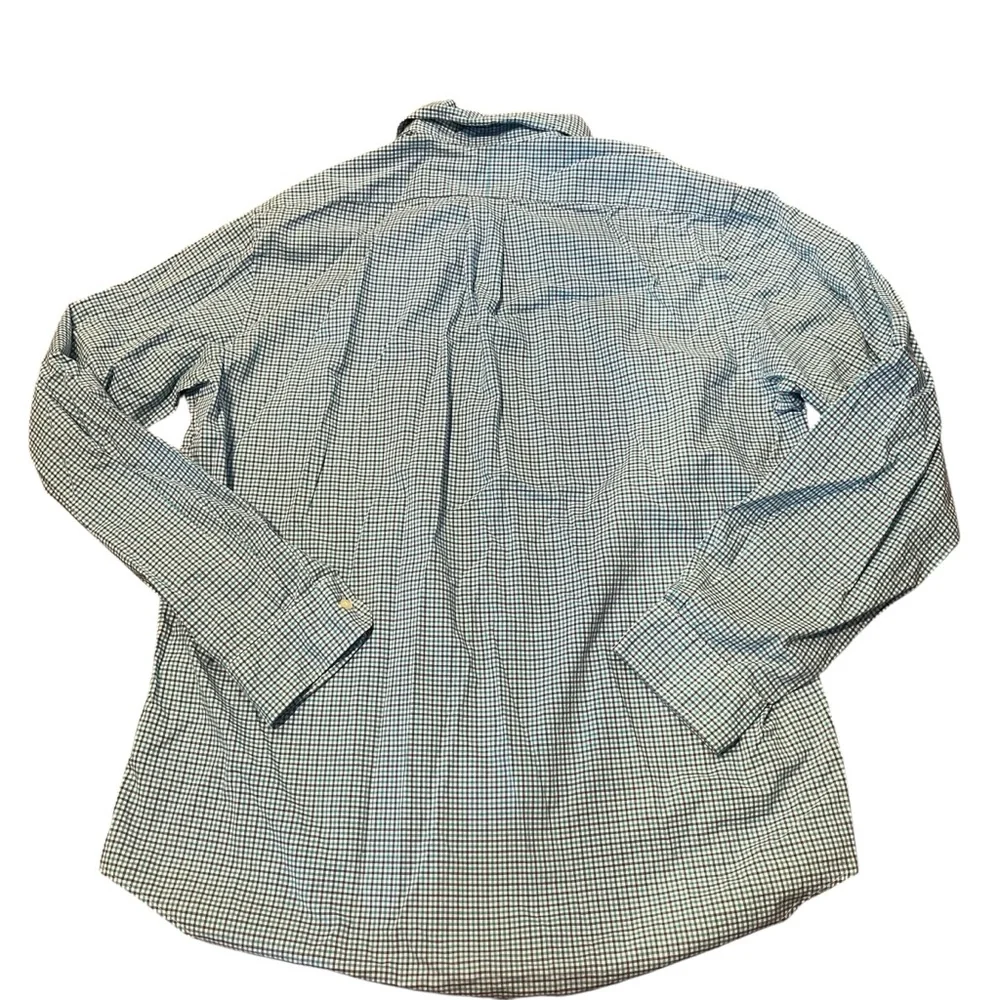 Ralph‎ Lauren Men Large Blue Purple Plaid Long Sleeve Shirt Oxford Button Front